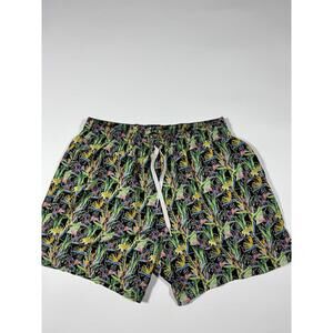 Chubbies Swim Trunks Mens XL Black Tropical Print 5.5 Inseam Lined Shorts
